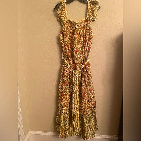 Roller Rabbit floral print maxi dress printed poplin NWT size L - Picture 1 of 9